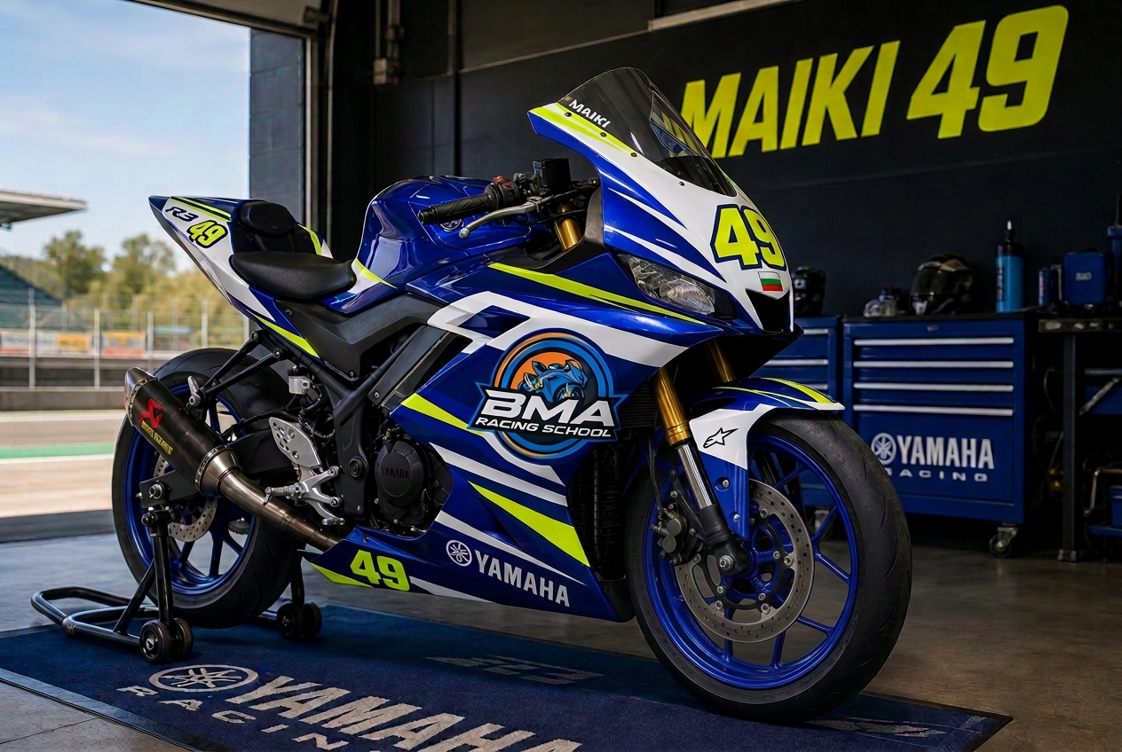 Maiki Gergov с Yamaha R3 номер 49